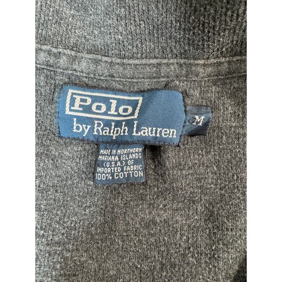 VTG Polo Ralph Lauren Men’s Medium 1/4 Zip Pullover Sweater Grey Mariana Islands - Picture 6 of 11